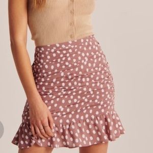 Abercrombie and Fitch ruched polka mini skirt